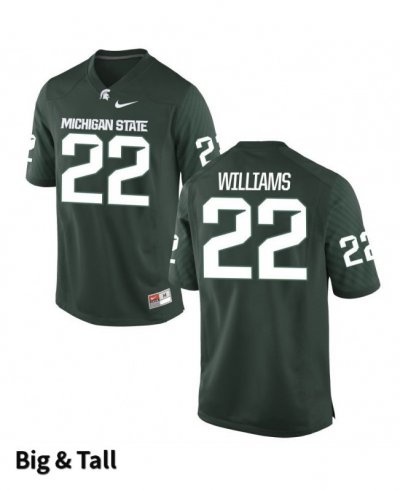 Men's Michigan State Spartans NCAA #22 Delton Williams Green Authentic Nike Big & Tall Stitched College Football Jersey BG32C73ML
